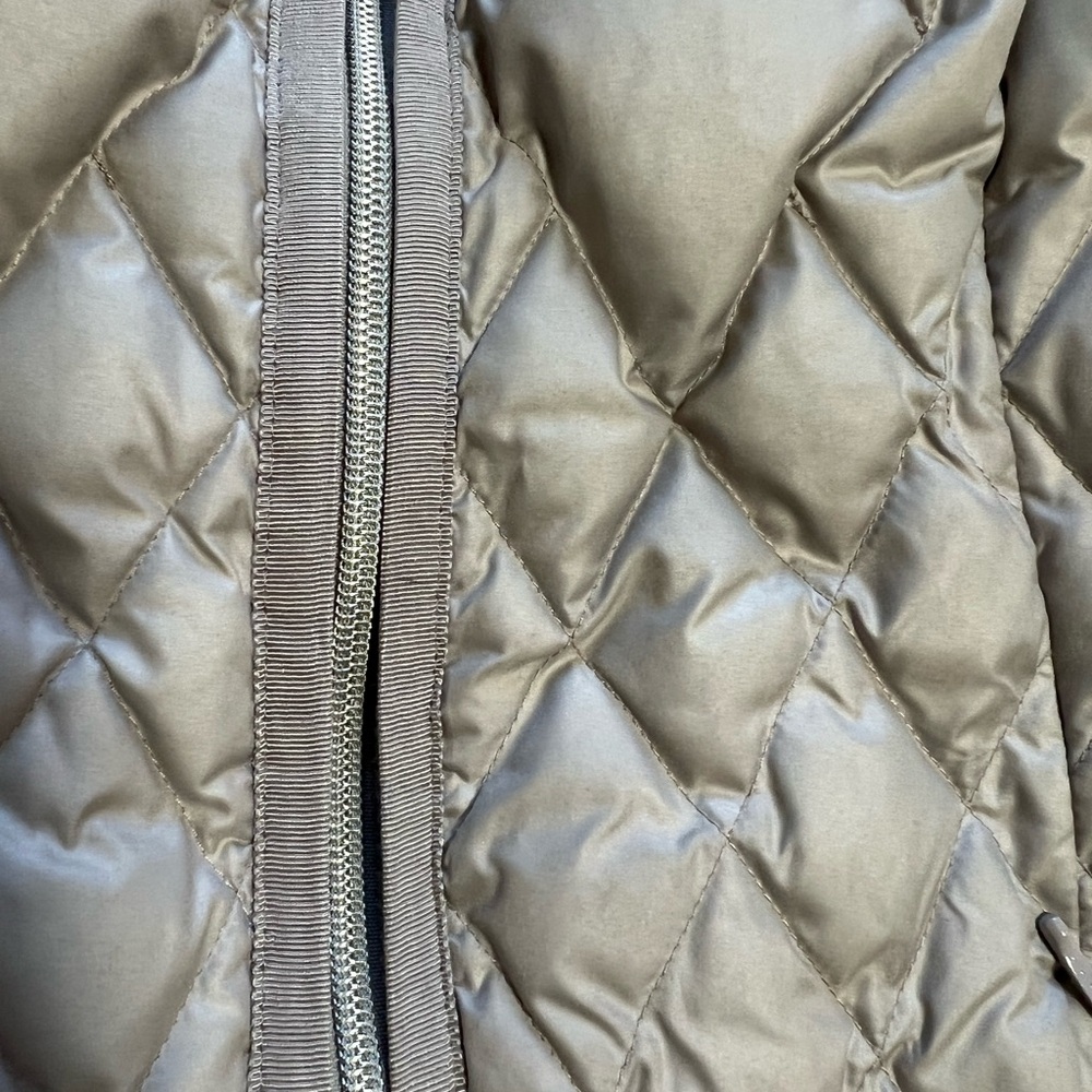 Athleta Gray Taupe Goose Down Quilted Vest - Picture 12 of 15